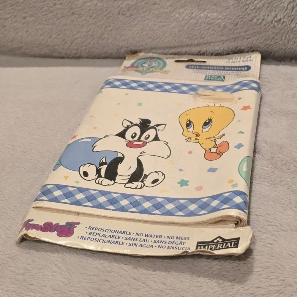 Vintage 1999 Baby Looney Tunes Self-Adhesive Wallpaper Border 5yd Imperial